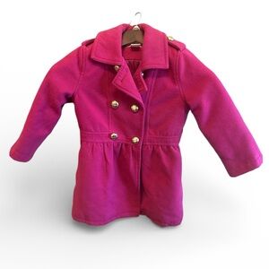 Joe Fresh Double-Breasted Pink Pea Coat for Kids Size 6-7 Small Classic Jacket